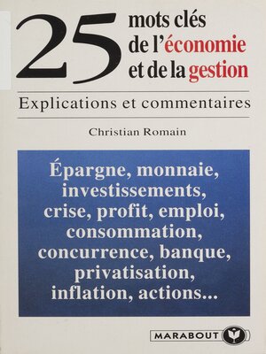 cover image of 25 mots-clés de l'économie et de la gestion